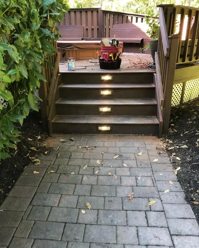 Deck & Step Riser Lighting project by Illuminate Low Voltage Lighting, New Jersey
